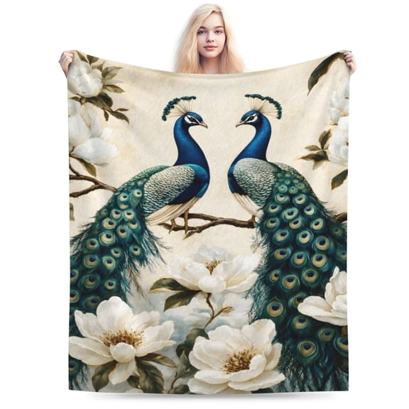 Peacock Blanket Peacock Fleece Throw Blanket Super Soft Warm Cozy Fuzzy Plush Blanket Gifts for Room Decor 50x40
