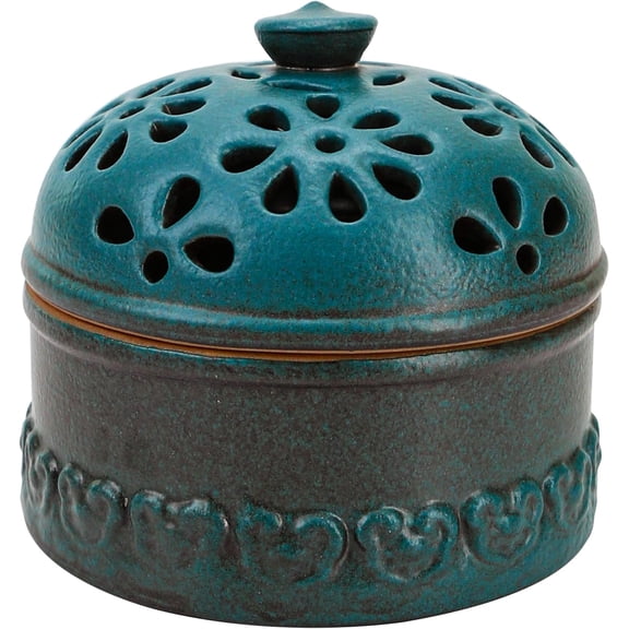 Peacock Blue Garlic Keeper for Counter Small Ceramic Storage Jar & Holder Friends Who Like Cooking Container Saver Kitchen Keep Your Cloves Fresh Longer 3Inch