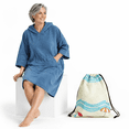 Surfer Changing Robe Peacock Blue Hooded Surf Poncho Towel Quick Dry Changing Robe for ...