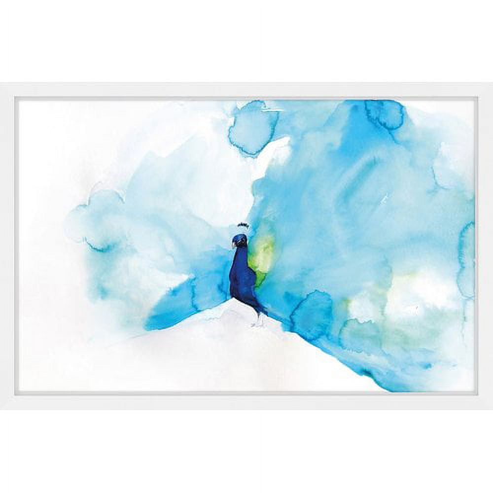 "Peacock Blue" by Christine Lindstrom Framed Painting Print