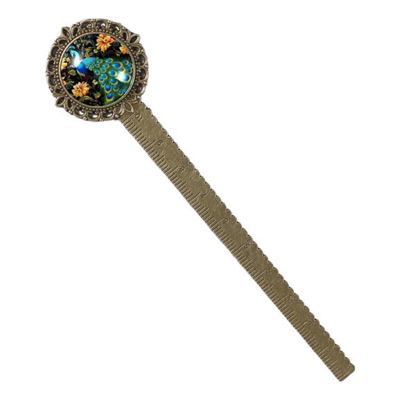Peacock Book Lovers' Delight: Antique Bronze Lace Bookmark - an Essential Reading Accessory