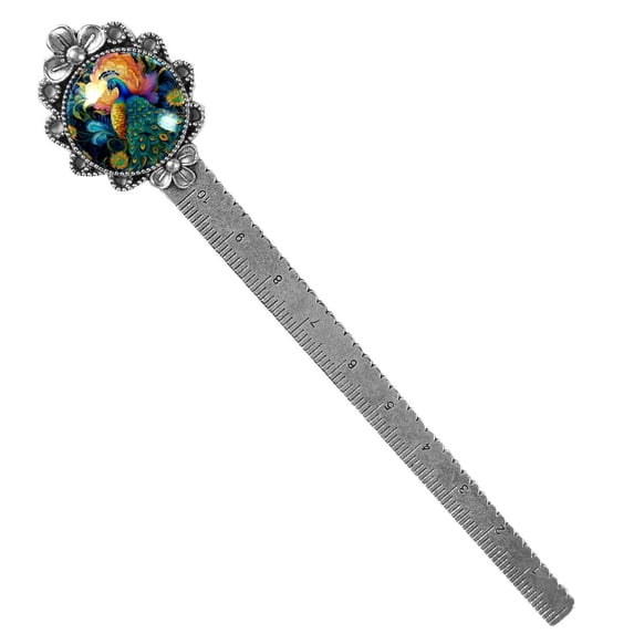 Peacock Book Lovers' Vintage Silver Lace-Edged Bookmark: a Stylish Reading Accessory