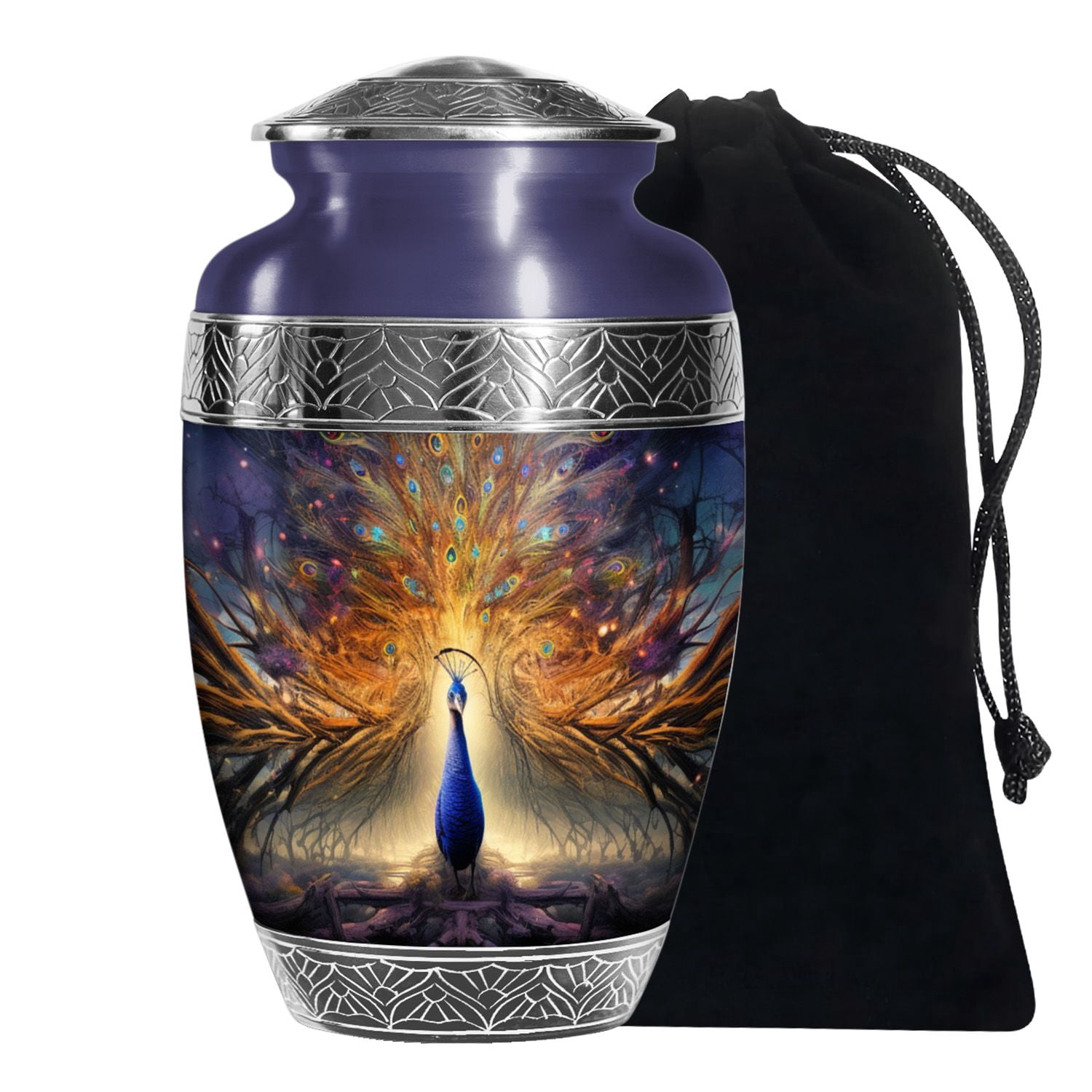 KARYLIZ Peacock Burial Urns For Adult Human Ashes Father & Mother Funeral Urn For Ashes 10 Inch