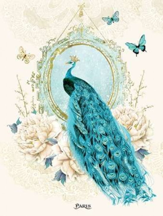 Peacock Canvas Art - Wendy Paula Patterson (18 x 24)
