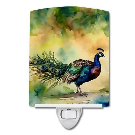 Peacock Ceramic Night Light 4 in x 6 in