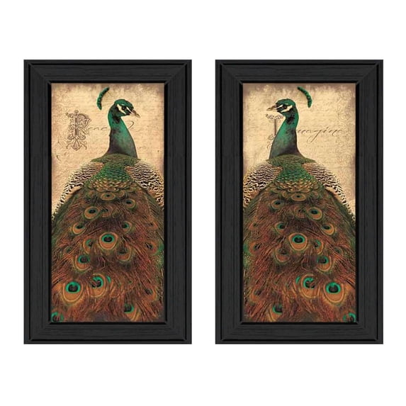 TrendyDecor4U Peacock Collection By John Jones Printed Wall Art V200-405