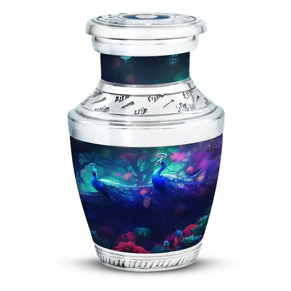 Peacock Companion Urn, Keepsake Urn For Human Ashes, Small Memorial Cremation Urns, Peacock Companion Funeral Urns For Ashes Adult Male, Decorative Urn For Men, Ashes Keepsake Urns 3 Inch, 1pcs
