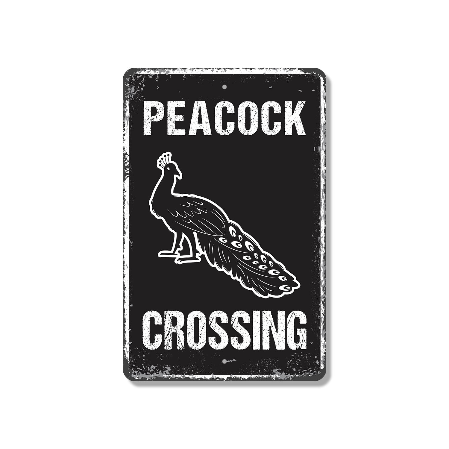 Peacock Crossing Distressed Style 11 Inch x 17 Inch Novelty Plastic ...