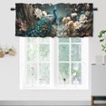 thumbnail image 1 of Peacock Curtain Valances for Kitchen Windows Retro Animal Green Garden Scenery Asian Art Privacy Decorative Rod Pocket Short Window Valance Curtains 54 by 18 in, 1 Panel, 1 of 6