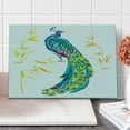 thumbnail image 1 of Peacock Cutting Board, Digital Watercolor Paint Creature Female Animal Large Tail Eyespots Image, Decorative Tempered Glass Cutting and Serving Board, Large Size, Multicolor, by Ambesonne, 1 of 1