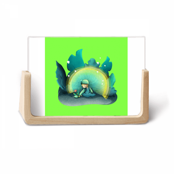 Peacock Demon Painting Photo Wooden Photo Frame Tabletop Display