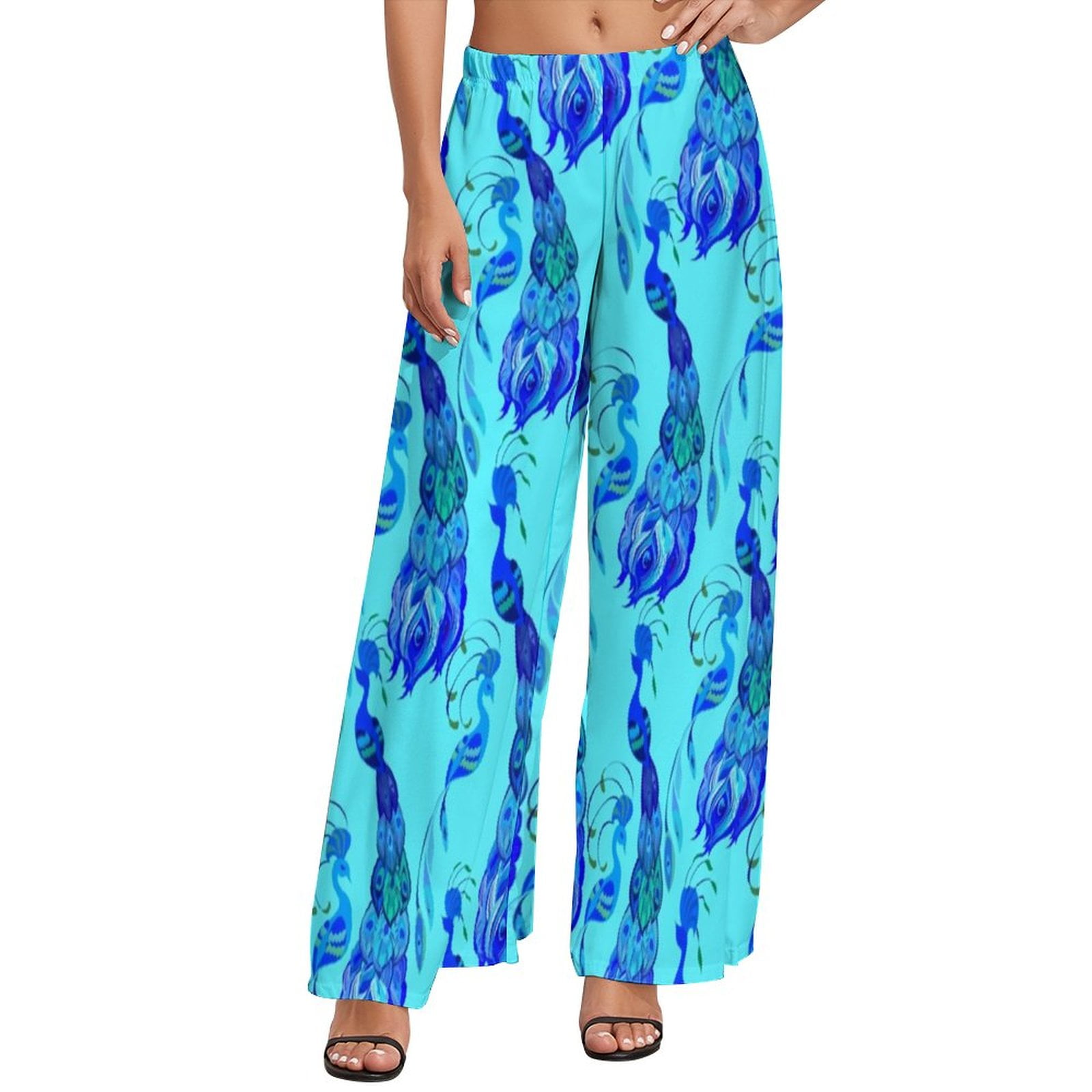 Peacock All-Over Print Women's Skinny Flare Pants - Mother's Day/ Birthday Gifts