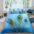 thumbnail image 1 of Peacock Duvet Cover Abstract Bird Exquisite Tail Pavo Cristatus Indigenous Home rative Bedding Avocado Green for Women Gifts, 1 of 5
