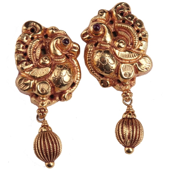 Peacock Earrings (South Indian Temple Jewelry)