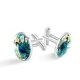 thumbnail image 1 of Peacock Elegant Stainless Steel Mens Cufflinks for Formal Attire, Made of Silver Jewelry, Ideal Shirt Clip Accessory, 1 of 6