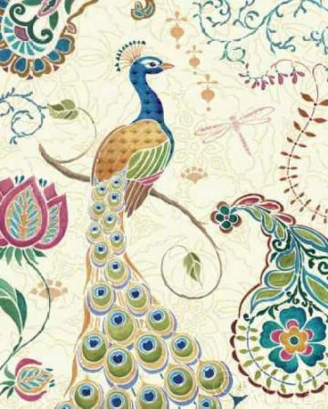 Peacock Fantasy II Canvas Art - Daphne Brissonnet (24 x 30)