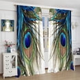 thumbnail image 1 of Peacock Feather Curtains For Living Room, Vintage Fashion Window Treatments Bedroom Curtain,Modern Style Home Decor Blackout Drapes 42"W x 108"L (Pack of 2), 1 of 6