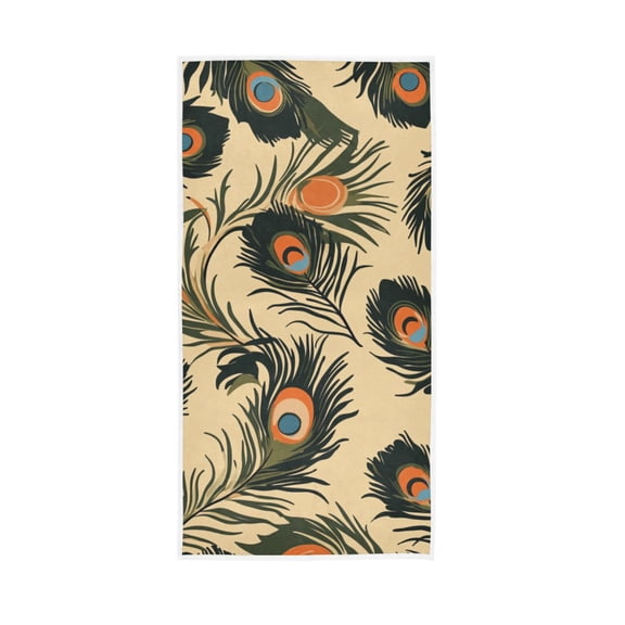 Peacock Feather Face Towel Absorbent Hand Towels Bath Sport Gym