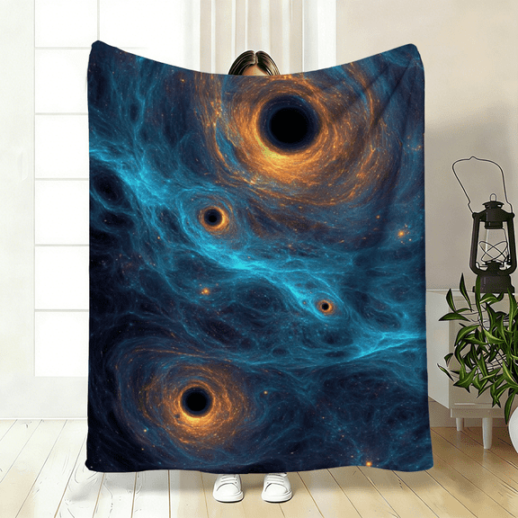 Peacock Feather Flannel Blanket, Soft Luxury Throw, Cozy Bedspread for Sofa Bed, Perfect Contemporary Home Decor