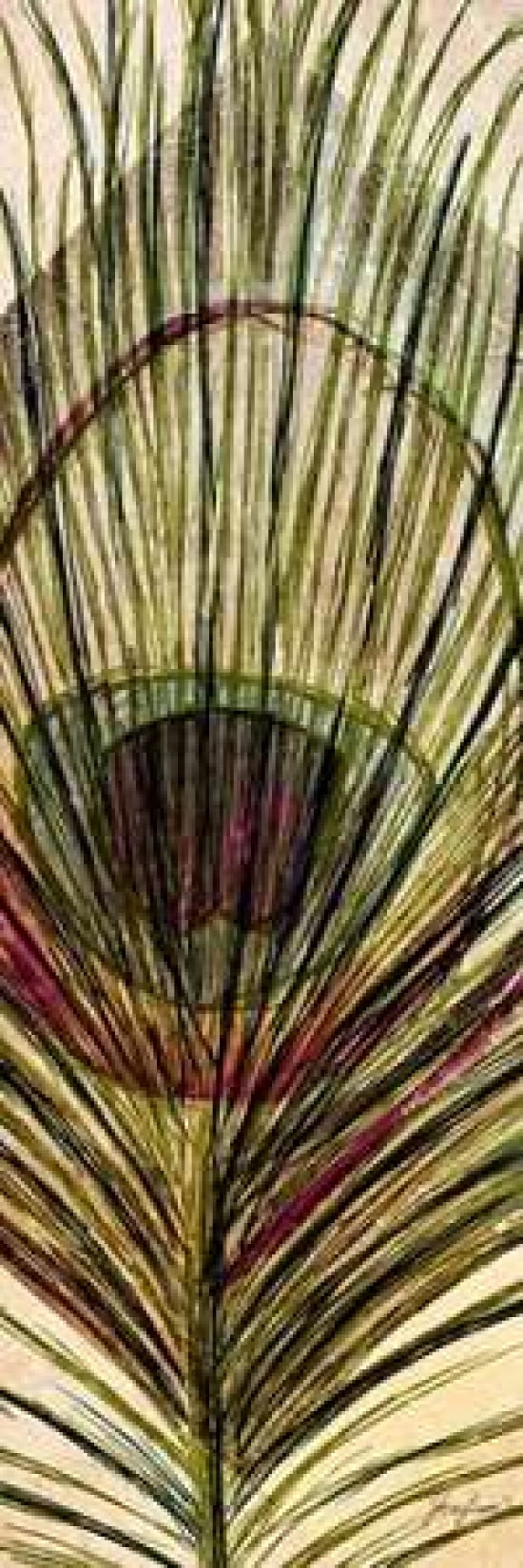 Peacock Feather II Canvas Art - Josefina (12 x 36)