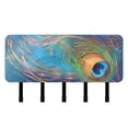 thumbnail image 1 of Peacock Feather Key Holder for Wall Mail Holder Organizer with 5 Key Hooks Wall Mount Key Rack with Shelf, 1 of 6