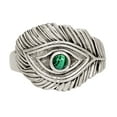 thumbnail image 1 of Peacock Feather - Natural Malachite - Congo 925 Silver Ring s.7 ALLR-27753, 1 of 1