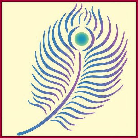 Peacock Feather Stencil - Forest Mountain Woodland Wildlife African Wild Animal DIY Template Reusable Laser Cut Mylar Template for Painting Home Decor DIY Crafts - The Artful Stencil