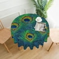 thumbnail image 1 of Peacock Feather Tablecloth Animal Print Retro Round Table Cloth For Banquet Christmas Party Table Cover Cheap Table Decoration, 1 of 6