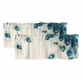 thumbnail image 1 of Peacock Feather Valances for Windows, Teal Ethnic Rustic Farmhouse Elegant Light Filtering Kitchen Curtains, Rod Pocket Window Valance Curtains for Living Room Bedroom, 60" W x 18" L, 2 Panels, 1 of 9