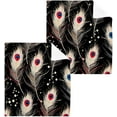 thumbnail image 1 of Peacock Feather Washcloths Set of 6-12 x 12 inch Pure Cotton Wash Cloth Highly Absorbent and Soft Fingertip Towels Face Cloths for Bath, Spa Wash cloth, 1 of 7