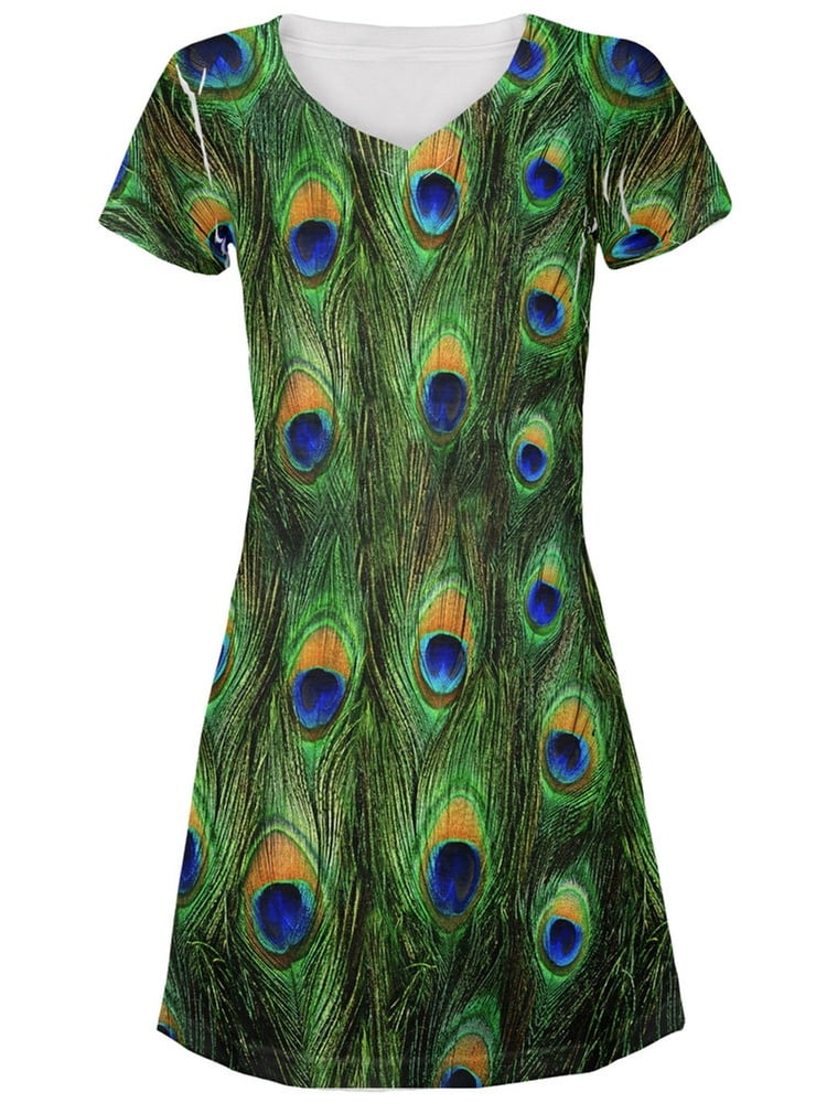 green peacock feather dress Final Fantasy XIV FF14 Nophica Cosplay Costume N09233, Women / XS