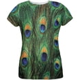 thumbnail image 1 of Peacock Feathers All Over Womens T Shirt Multi LG, 1 of 2