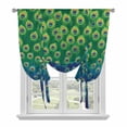 thumbnail image 1 of Peacock Feathers Balloon Curtains for Living Room/French Door, Ombre Blue Green Modern Animals Printed Tie Up Curtains 63 Inch Length Energy Saving Kitchen Curtains Shades for Windows 42"x63", 1 of 8
