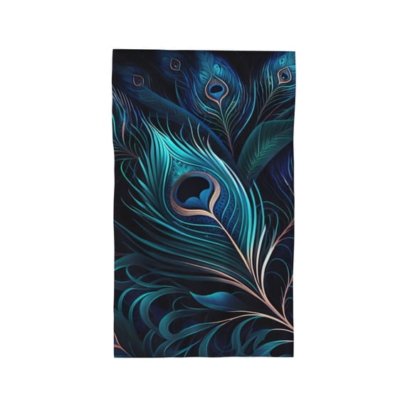 Peacock Feathers Cool Peafowl 27.5" x 16" Ultra Soft Hand Towel, Face Wash Cloth for Bathroom, Gym, Travel, Pool
