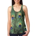 thumbnail image 1 of Peacock Feathers Juniors Burnout Racerback Tank Top Multi X-LG, 1 of 2