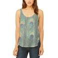 thumbnail image 1 of Peacock Feathers Juniors Flowy Side Slit Tank Top Multi 2XL, 1 of 2