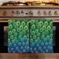 thumbnail image 1 of Peacock Feathers Kitchen Towels Set of 3, Ombre Blue Green Modern Animals Printed Absorbent Dish Towels for Kitchen, Microfiber Hand Towel, Quick Drying Tea Towel for Cleaning Decorative Dishcloths, 1 of 7