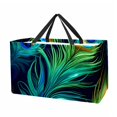 thumbnail image 1 of Peacock Feathers Large Capacity Reusable Oxford Cloth Grocery Basket - Foldable Shopping Bag for Picnics & Shopping, 1 of 7