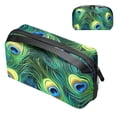 thumbnail image 1 of Peacock Feathers Oxford Fabric Waterproof Digital Bag Cable Organizer Travel Small Holder for Charger, Hard Drive - 5.9x9.44x3.14 in., 1 of 6