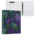 thumbnail image 1 of Peacock Feathers Pattern 3 Ring Hardcover Binders 1.5in Round Rings for Letter-Size Folder Paper Organizer Pockets for Office Student Recipe, 1 of 9