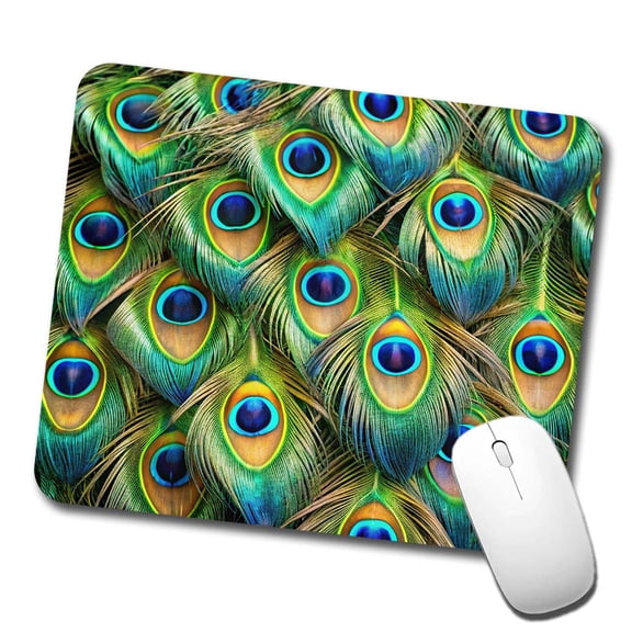 Peacock Feathers Pattern Mouse Pad Low Profile Gaming Mat