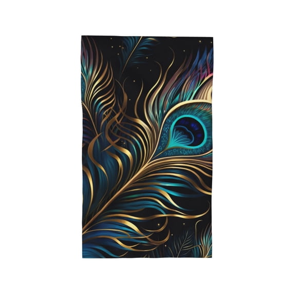 Peacock Feathers Peafowl 27.5" x 16" Ultra Soft Hand Towel, Face Wash Cloth for Bathroom, Gym, Travel, Pool