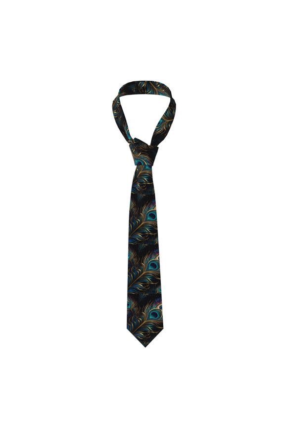 Peacock Feathers Peafowl Men's Formal Necktie Business Suit Accessory Ties for Weddings Banquets Office Gift