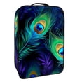 thumbnail image 1 of Peacock Feathers Polyester Shoe Boxes Storage Organizer Containers, 23x31cm/9x12in,, Shoe Storage Solutions for Closet Organization and Space Saving, 1 of 7