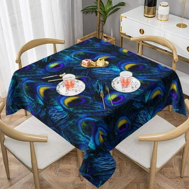Peacock Feathers Tablecloth Peacock Feathers Graphic Table Cover For Home Picnic Events Party Outdoor Table Cover Tablecloths
