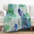 thumbnail image 1 of Peacock Feathers Throw Blanket Gifts for Women Girls, Animals Decor for Couch Bed Sofa Travelling Camping, Birthday Christmas Soft Cozy Lightweight Blankets for Kids Adults 50"x60", 1 of 5