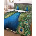 thumbnail image 1 of Peacock Feathers Twin Size Down Alternative Comforter, Lightweight Comforter Quilt Bedding Set with Pillow Shams Contemporary Aesthetic Art All Seasons Bed Comforter Duvet Insert 68"x86", 1 of 7