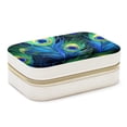 thumbnail image 1 of Peacock Feathers Velvet Portable Earring Holder with Removable Compartment: Display Case, Jewelry Box, Decorative Box - Gift!, 1 of 7