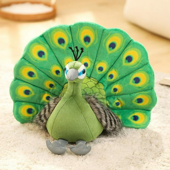 Peacock Figurine-Peacock Stuffed Animal,Detailed Plastic Model Figure - Fun Educational Play Toy Plushy Stuffed Animals Decorative Ornaments for Boys, Girls & Kids Ages 3+