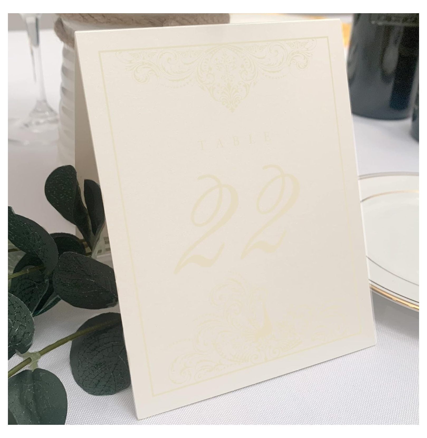 Peacock Flourish Wedding Table Numbers (Select Color/Quantity
